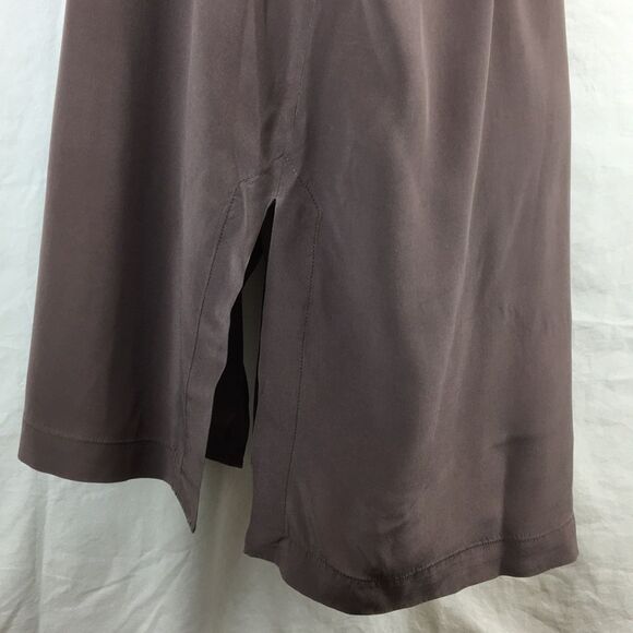 Eileen Fisher Brown Top Button Front Silk Tunic Top M/L - Picture 7 of 12